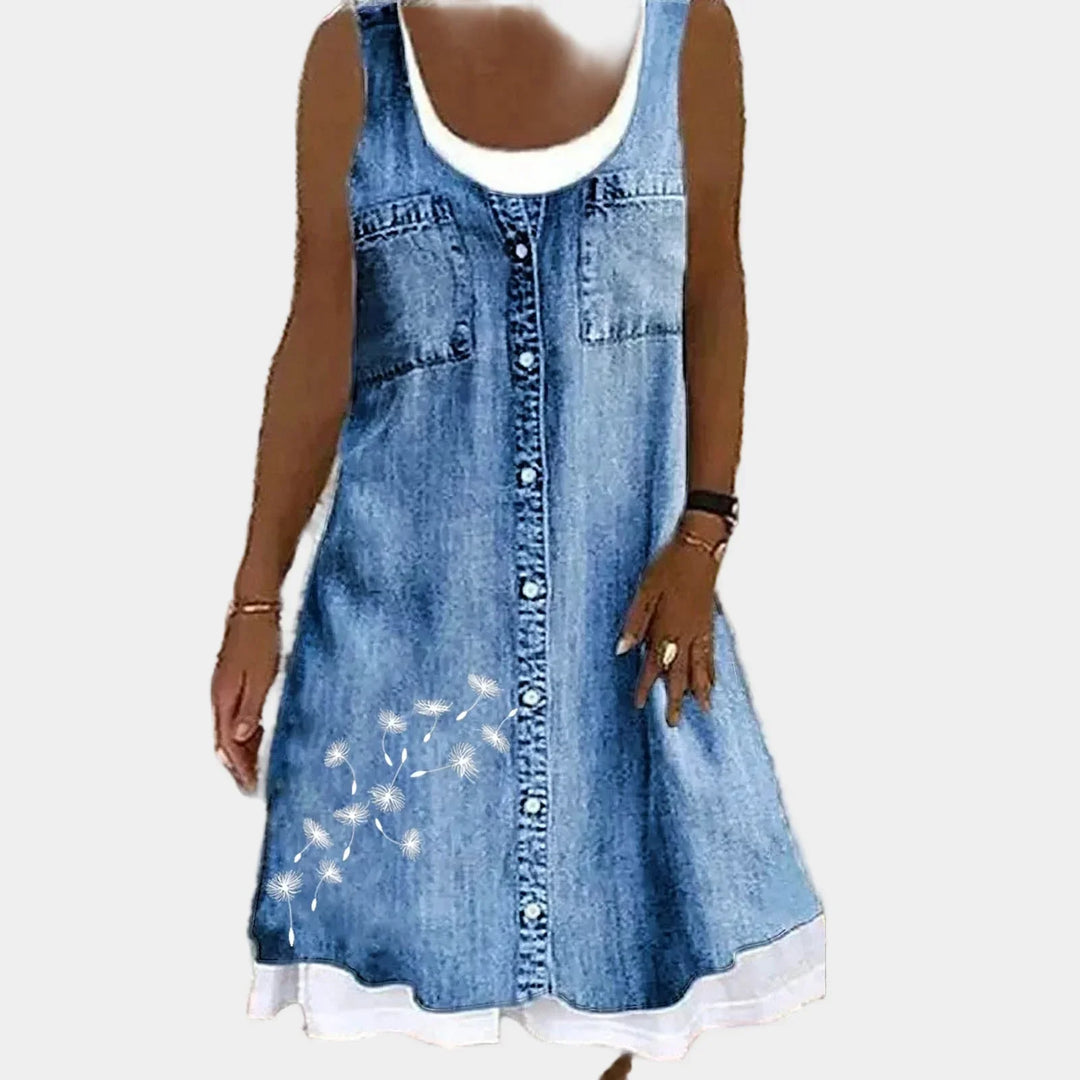 Bold and Elegant Denim Dress