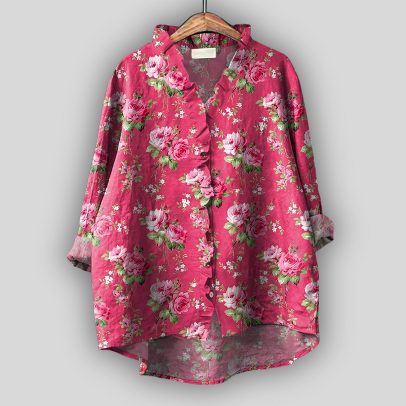 Linen Blouse Pink Blossom