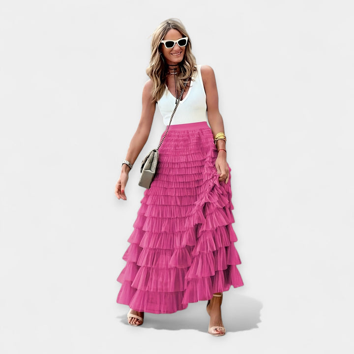 Boho Skirt with Net Satin Edge