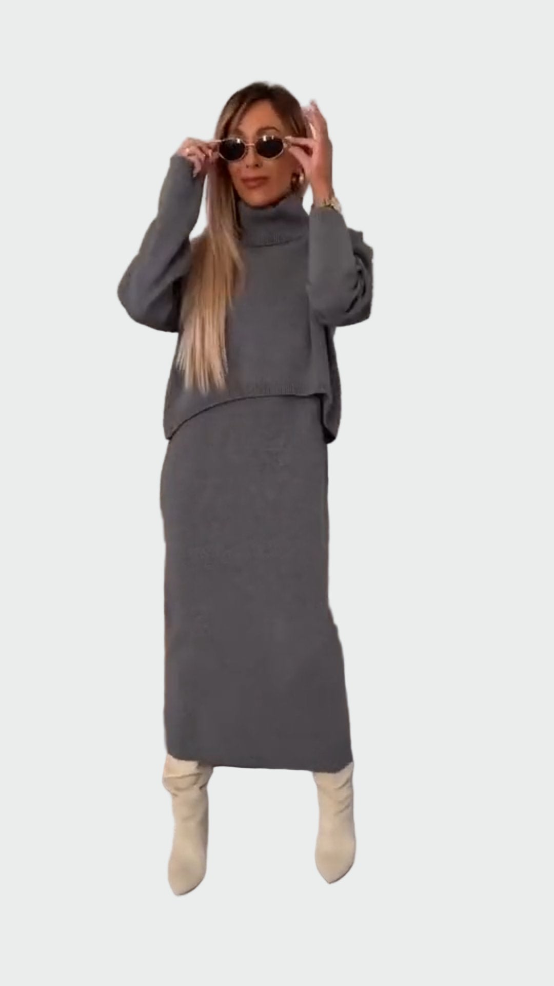 Set with Dress and Turtleneck Sweater
