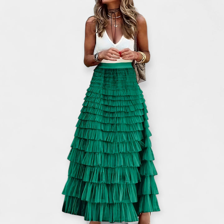 Boho Skirt with Net Satin Edge