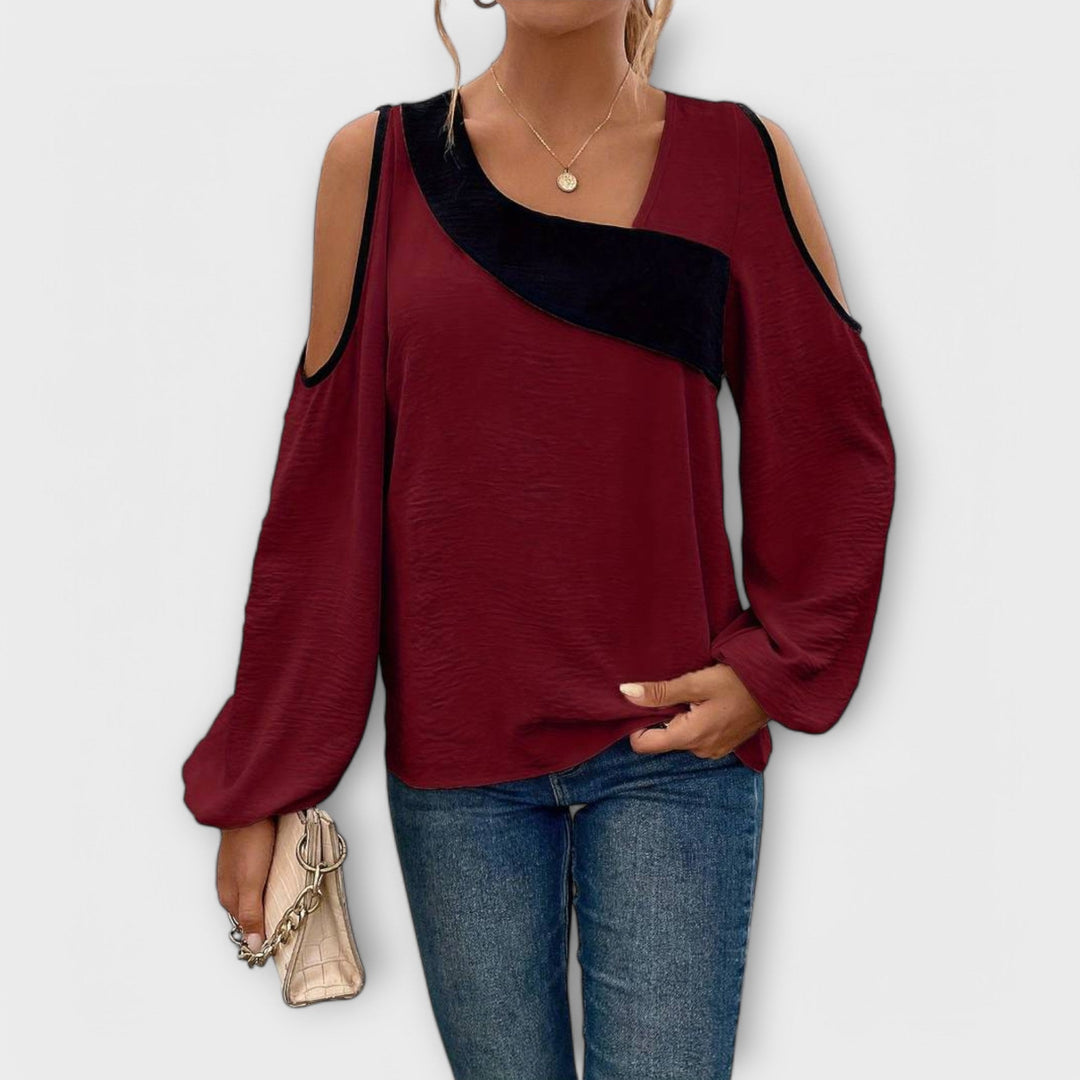 Scarlett - Colorful Blouse with Square Neckline