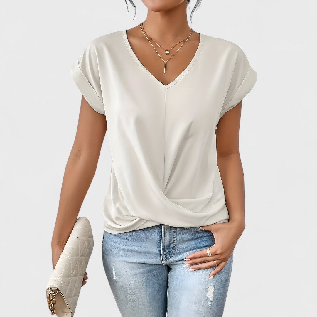 Maia – Twist Front V-Neck Top