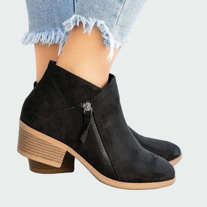 Premium orthopedic leather boots with heel for winter