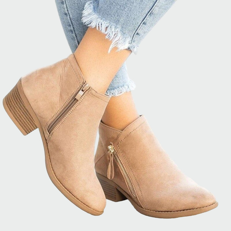 Premium orthopedic leather boots with heel for winter