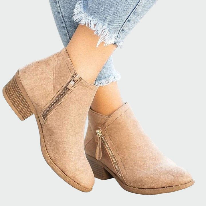 Premium orthopedic leather boots with heel for winter