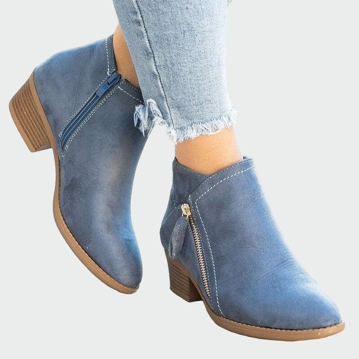 Premium orthopedic leather boots with heel for winter
