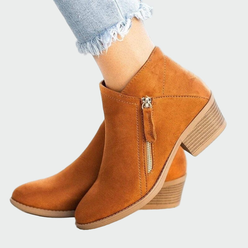Premium orthopedic leather boots with heel for winter