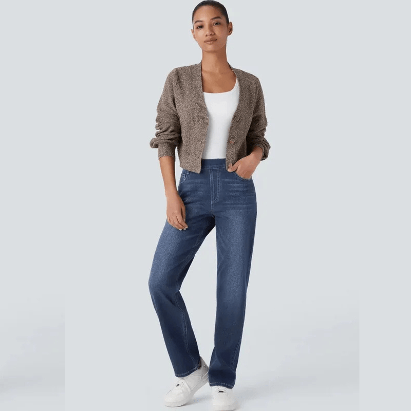 Elastic and Comfortable High-Waisted Pants