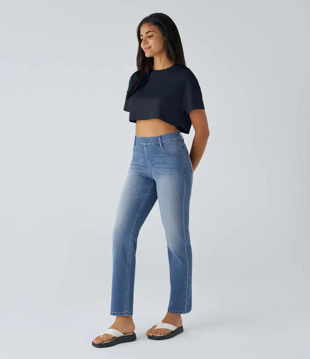 Elastic and Comfortable High-Waisted Pants