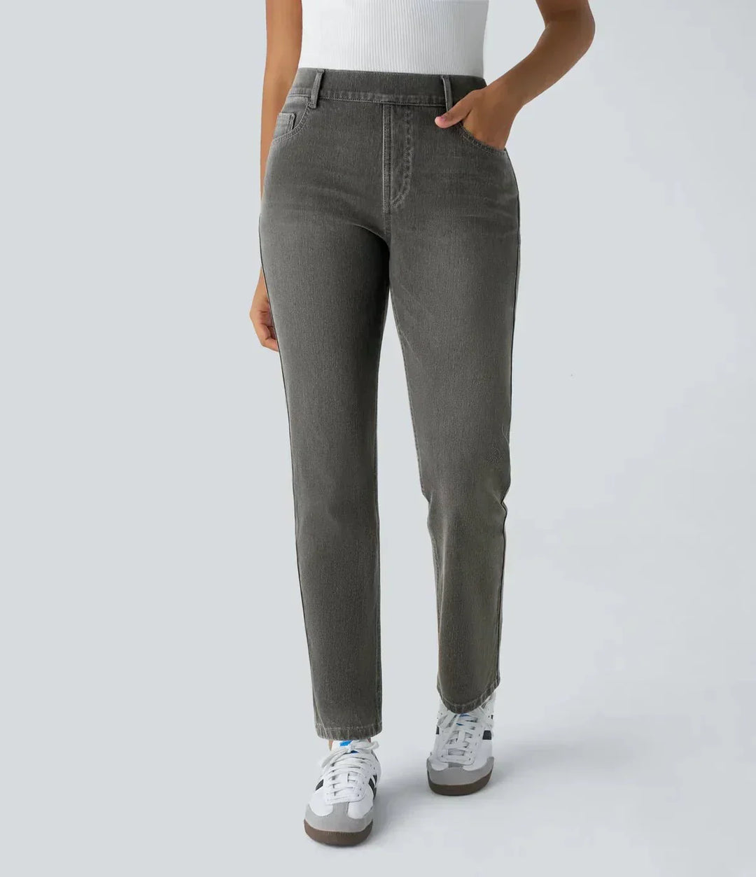Elastic and Comfortable High-Waisted Pants