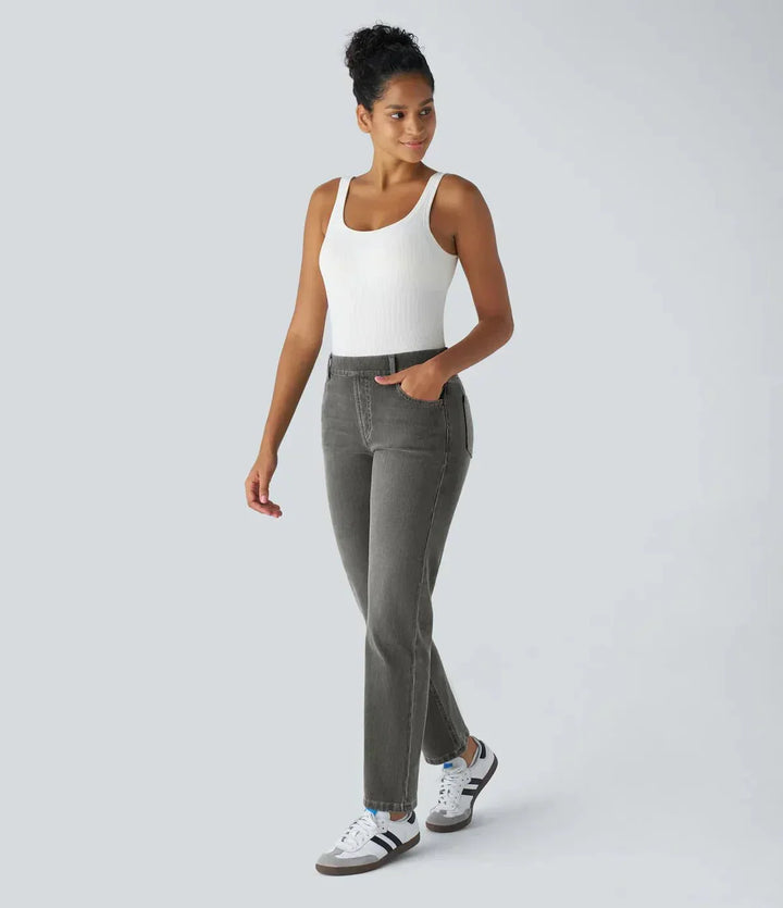 Elastic and Comfortable High-Waisted Pants