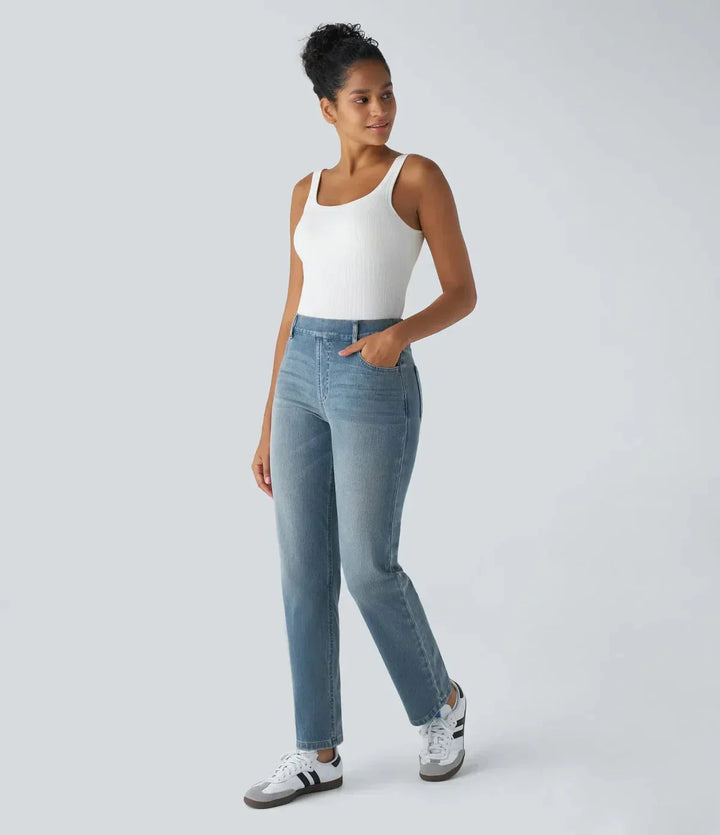 Elastic and Comfortable High-Waisted Pants