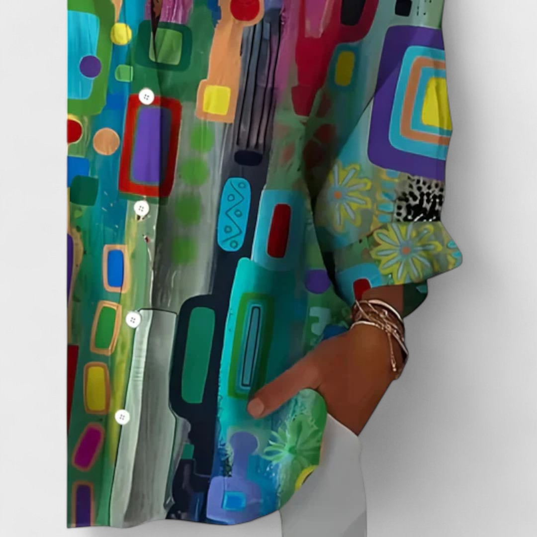 Maja - Blouse with Colorful Design