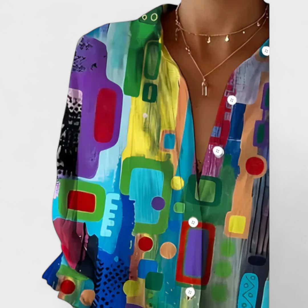 Maja - Blouse with Colorful Design