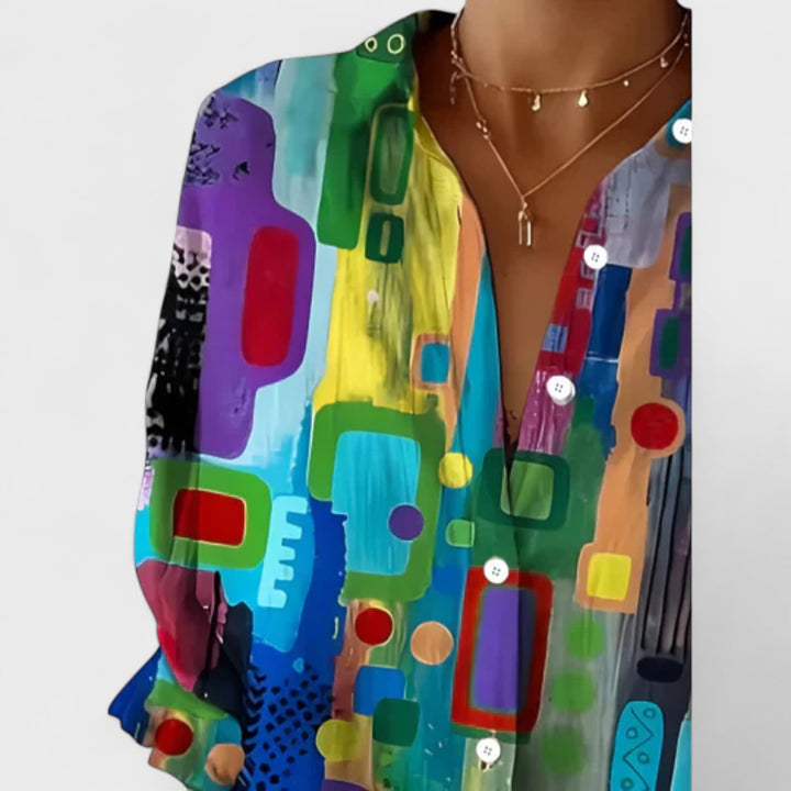 Maja - Blouse with Colorful Design