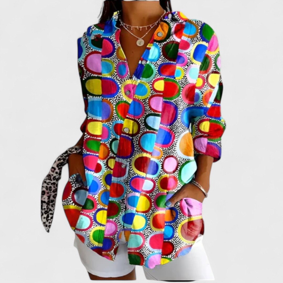 Maja - Blouse with Colorful Design
