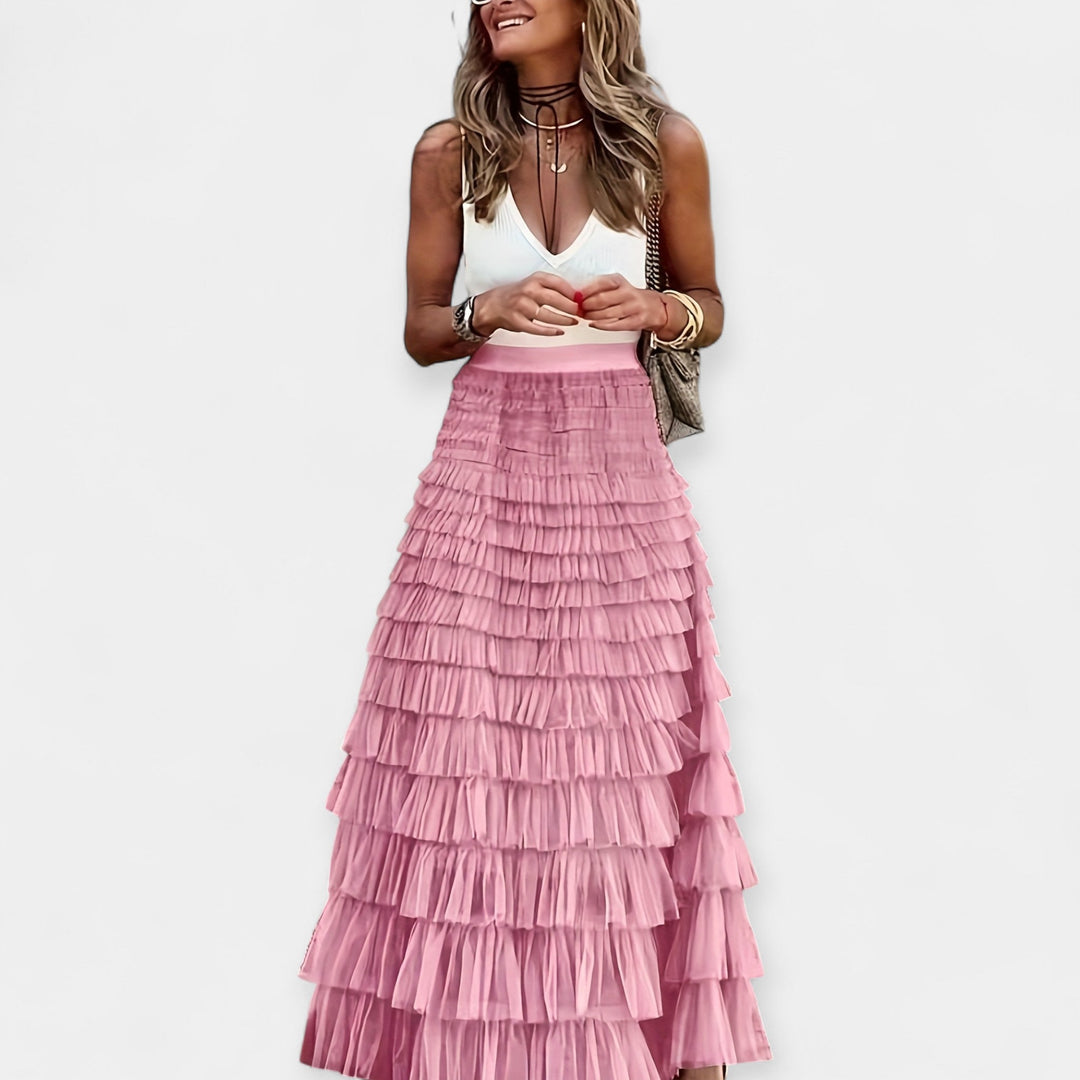 Boho Skirt with Net Satin Edge
