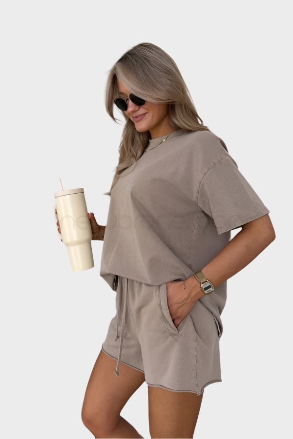 Casual Set with Blouse and Jogger Pants