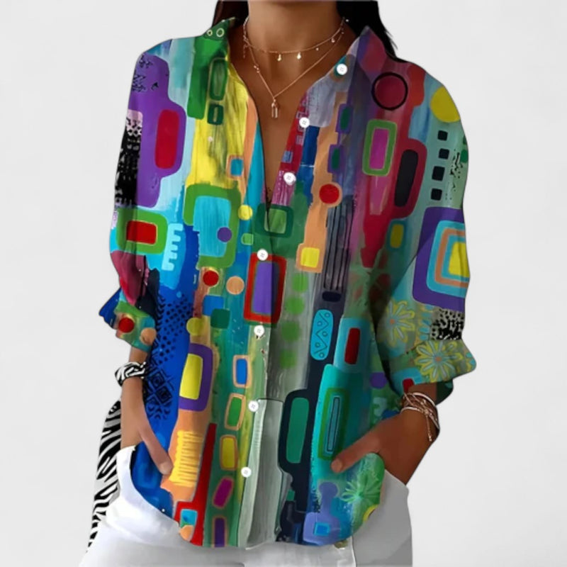 Maja - Blouse with Colorful Design