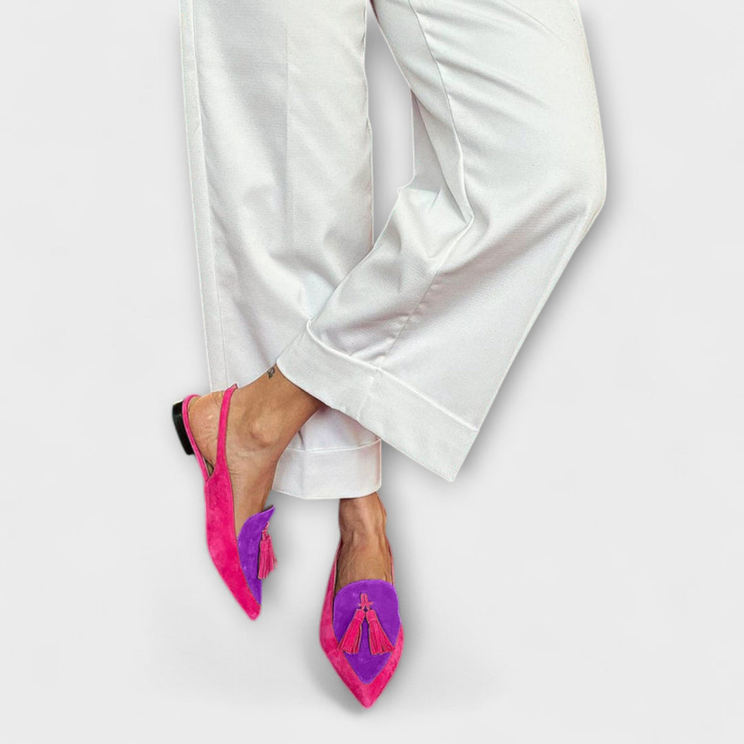 Colorful Shoes with Fringes and Design