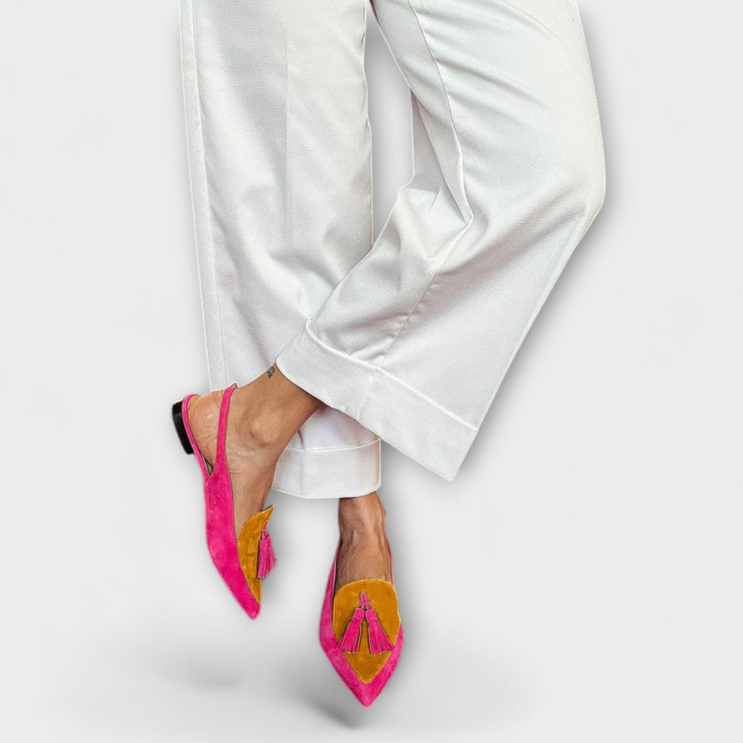 Colorful Shoes with Fringes and Design