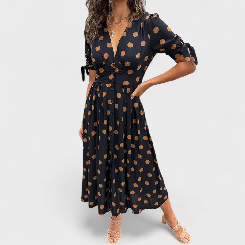 Monique - Elegant Polka Dot Dress