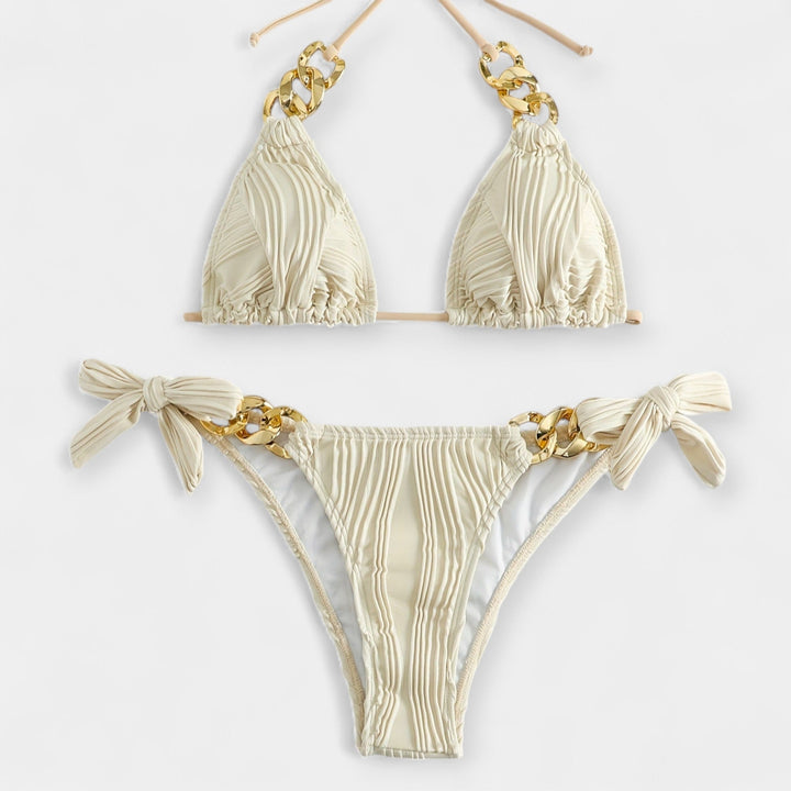 Striped Bikini Set with Seams
