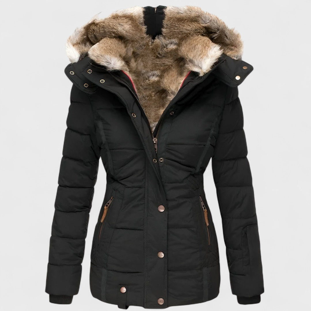 Annamarie - Hooded Puffer Jacket with Slim Fit Design