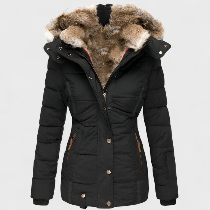 Annamarie - Hooded Puffer Jacket with Slim Fit Design