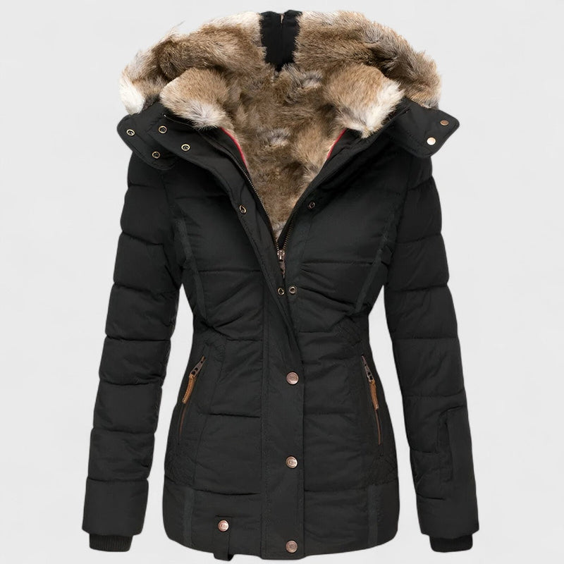 Annamarie - Hooded Puffer Jacket with Slim Fit Design