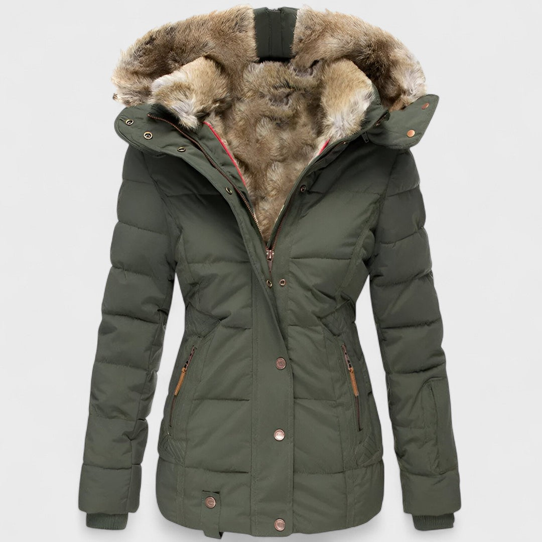 Annamarie - Hooded Puffer Jacket with Slim Fit Design