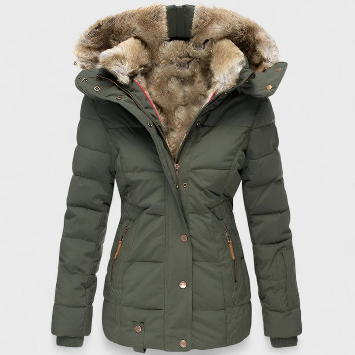 Annamarie - Hooded Puffer Jacket with Slim Fit Design