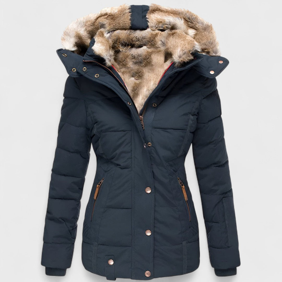 Annamarie - Hooded Puffer Jacket with Slim Fit Design