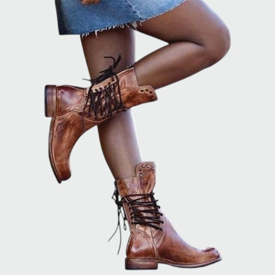 Alma – Vintage Lace-Up Boots