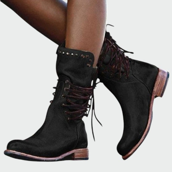 Alma – Vintage Lace-Up Boots