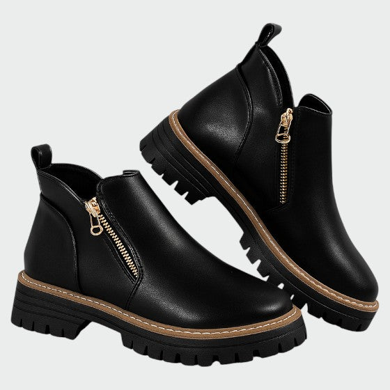 Alma – Women's shoes with round toe and side zipper
