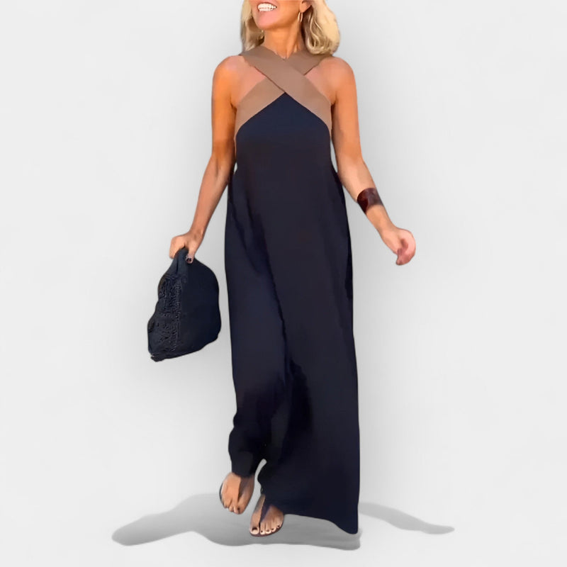 Airy Dress with Crossed Cut