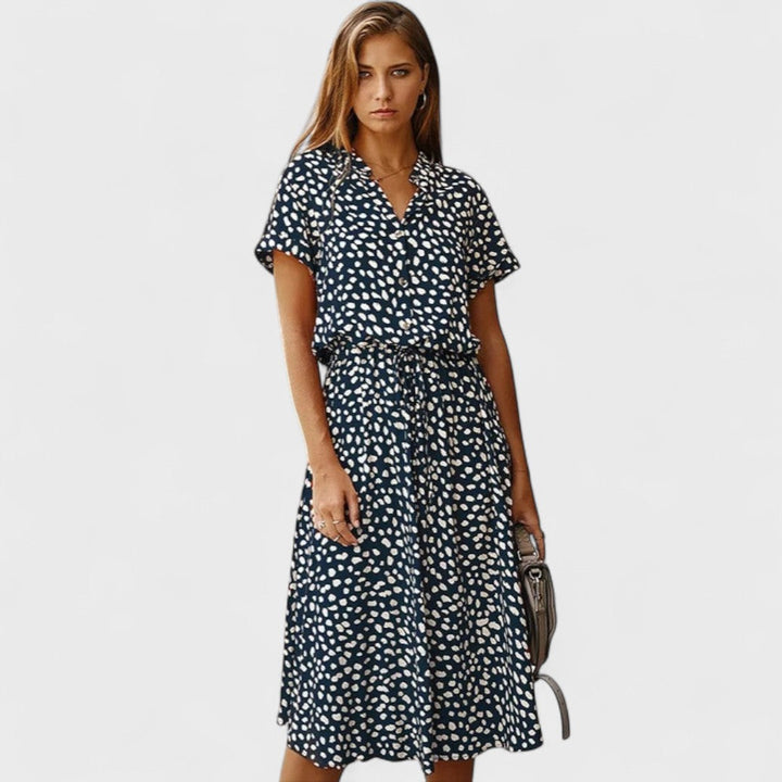 Madelina - Elegant Multicolored Summer Dress