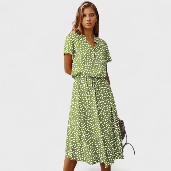Madelina - Elegant Multicolored Summer Dress