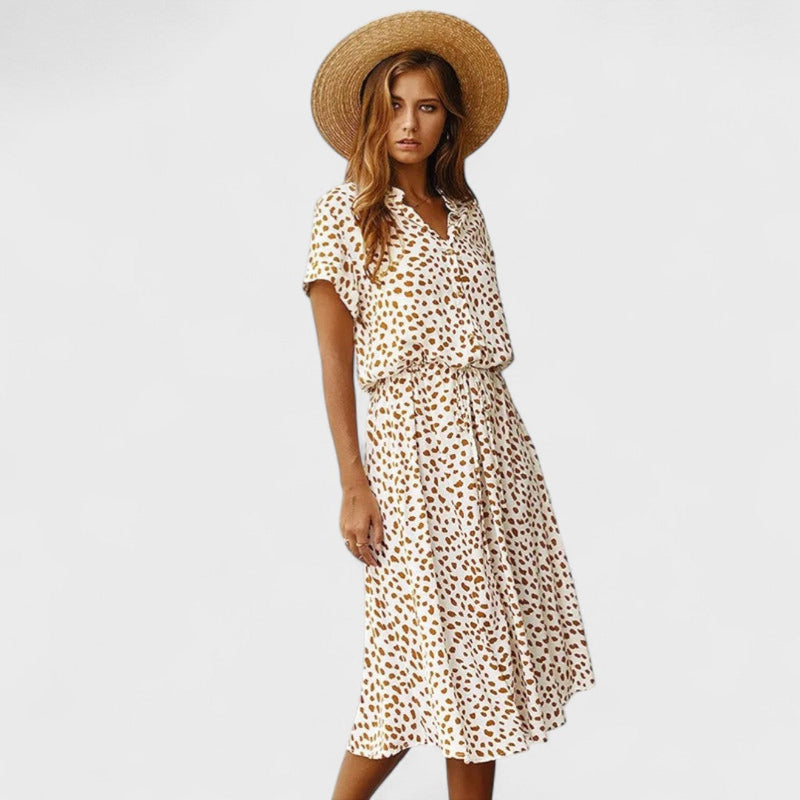 Madelina - Elegant Multicolored Summer Dress