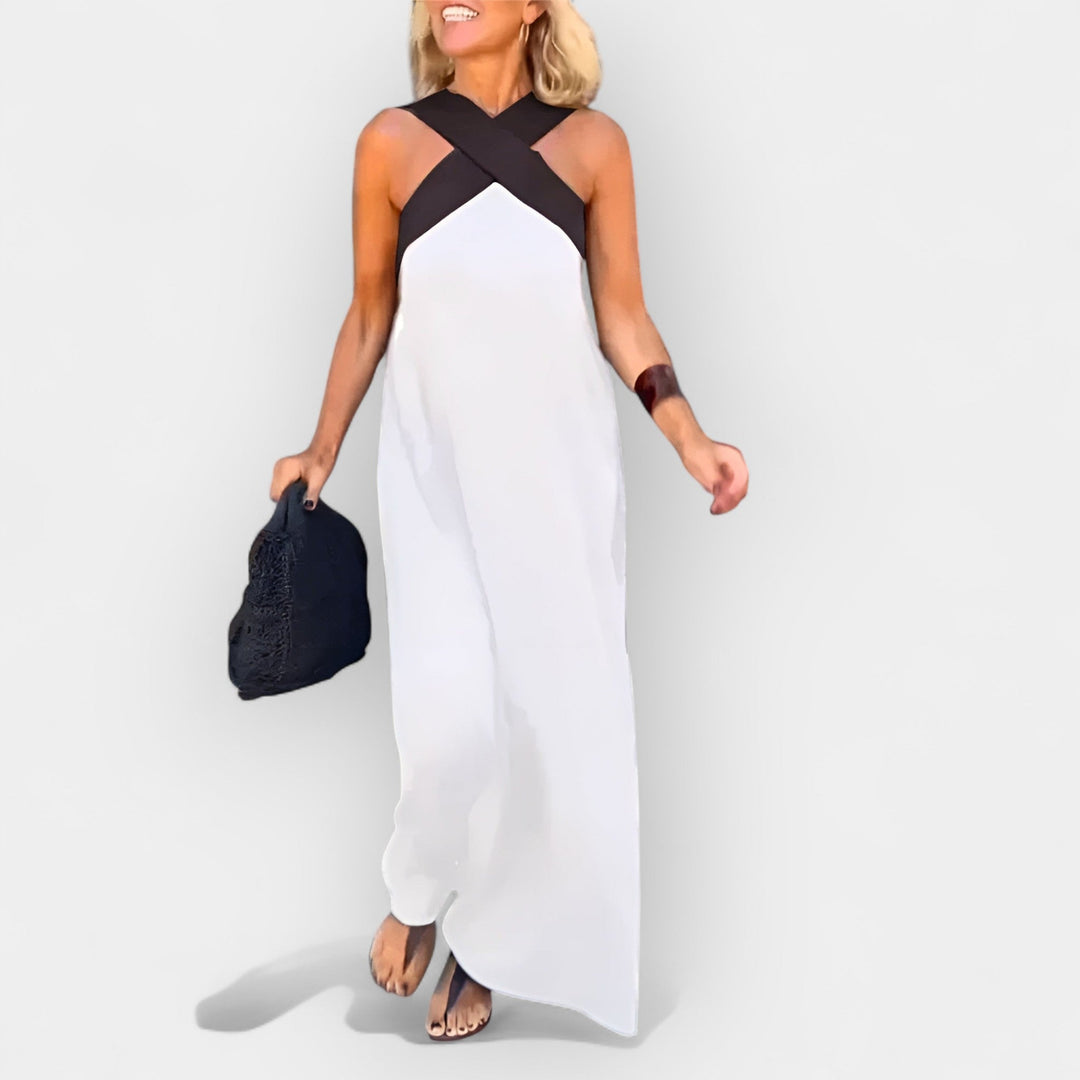 Airy Dress with Crossed Cut