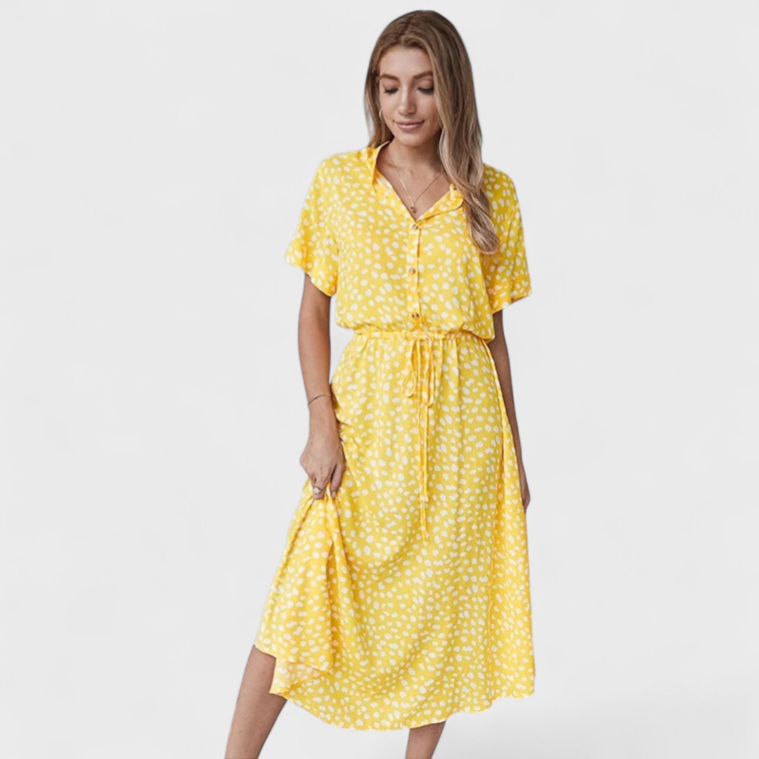 Madelina - Elegant Multicolored Summer Dress
