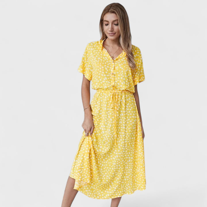 Madelina - Elegant Multicolored Summer Dress