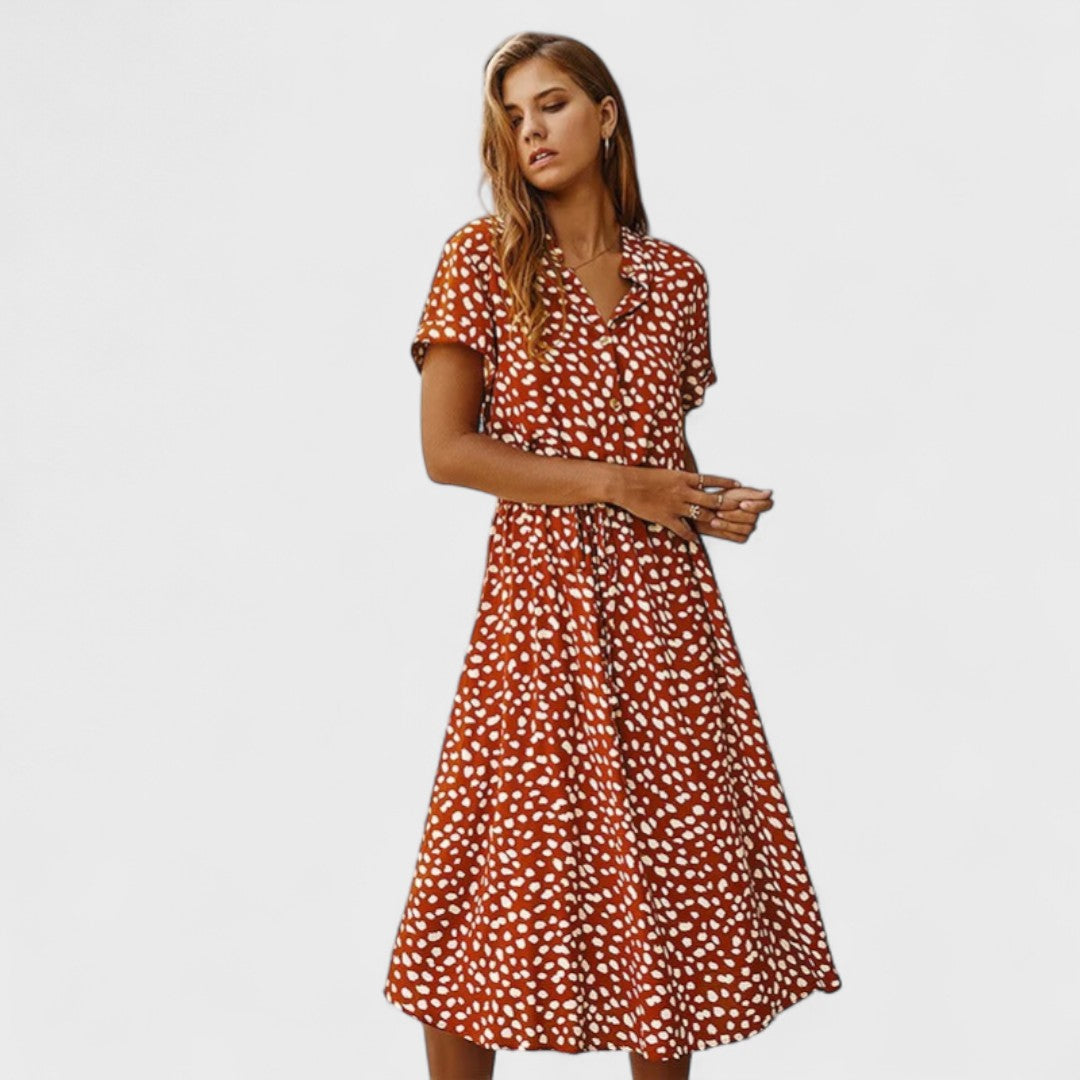 Madelina - Elegant Multicolored Summer Dress
