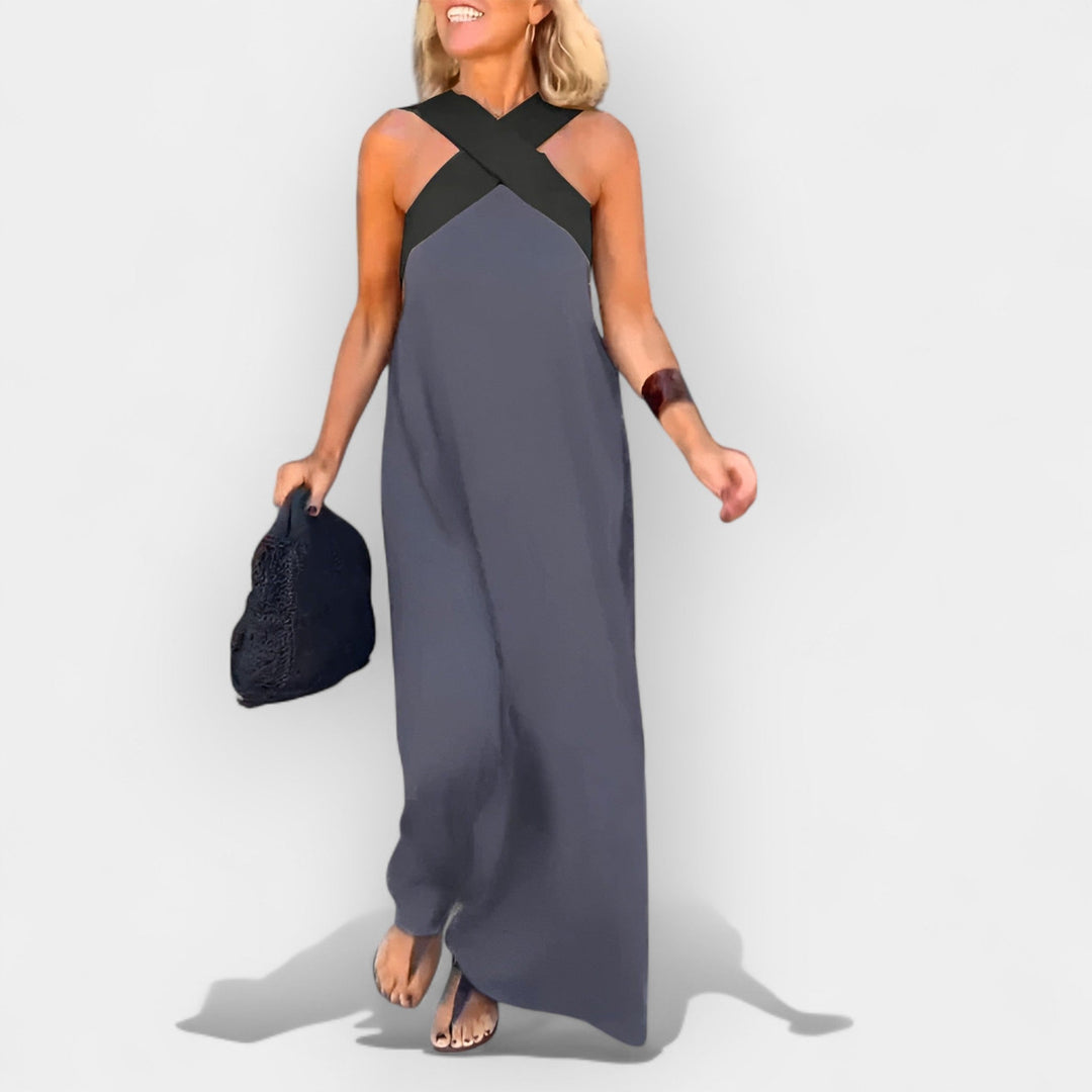 Airy Dress with Crossed Cut