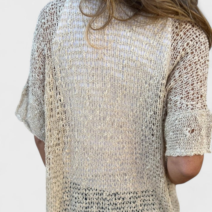 Varrea - Women's Solid Color Sweater with One Button