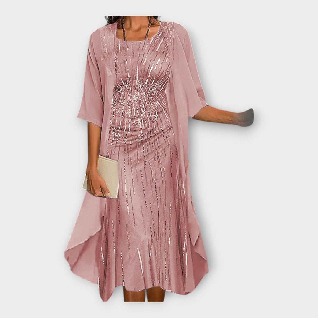 Airy Dress with Overlay Jacket and Patterns
