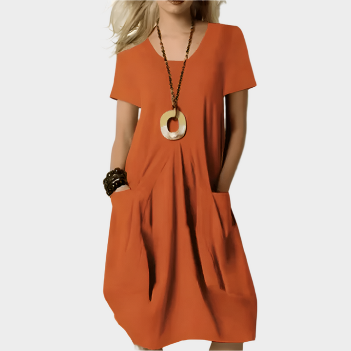 Elegant Dress that Highlights the Waist with Comfortable Elegance
