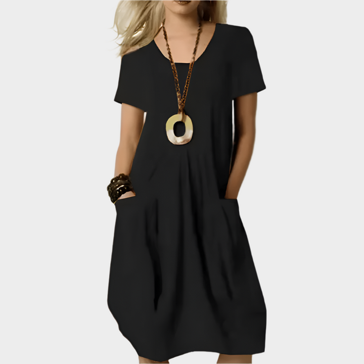 Elegant Dress that Highlights the Waist with Comfortable Elegance
